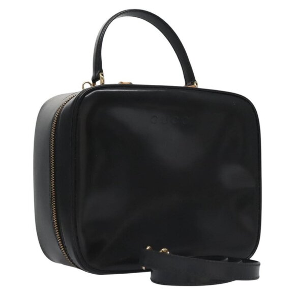 GUCCI Vanity Bamboo Pouch Enamel 2way Black - Picture 2 of 16